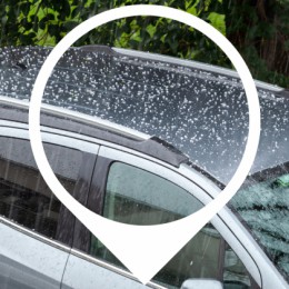 Hail on car roof